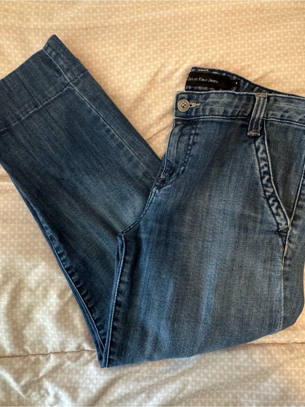 Calvin Klein Jeans Straight Leg Blue Denim - Size 8